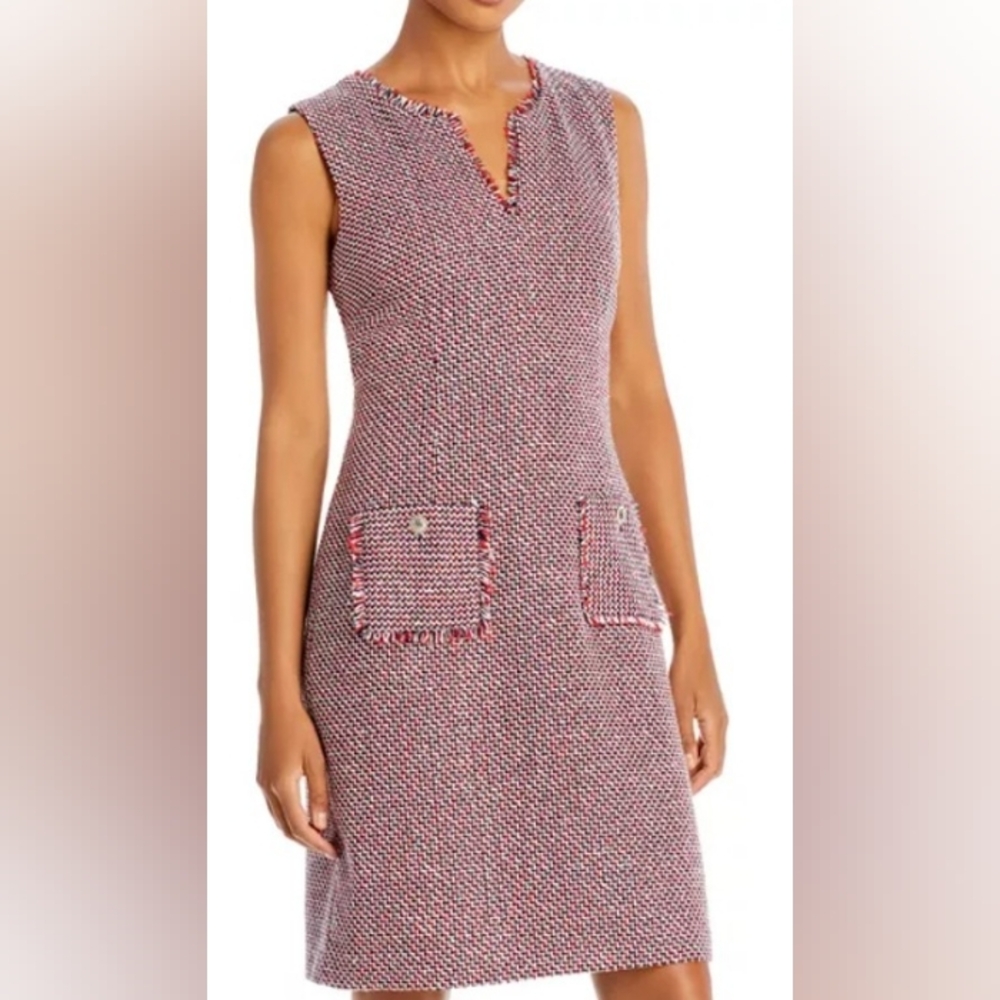 Karl Lagerfeld Paris v-neck‎ sleeveless tweed dress women's US size 10
